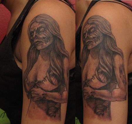 Robert Hendrickson - zombie woman girl tattoo 